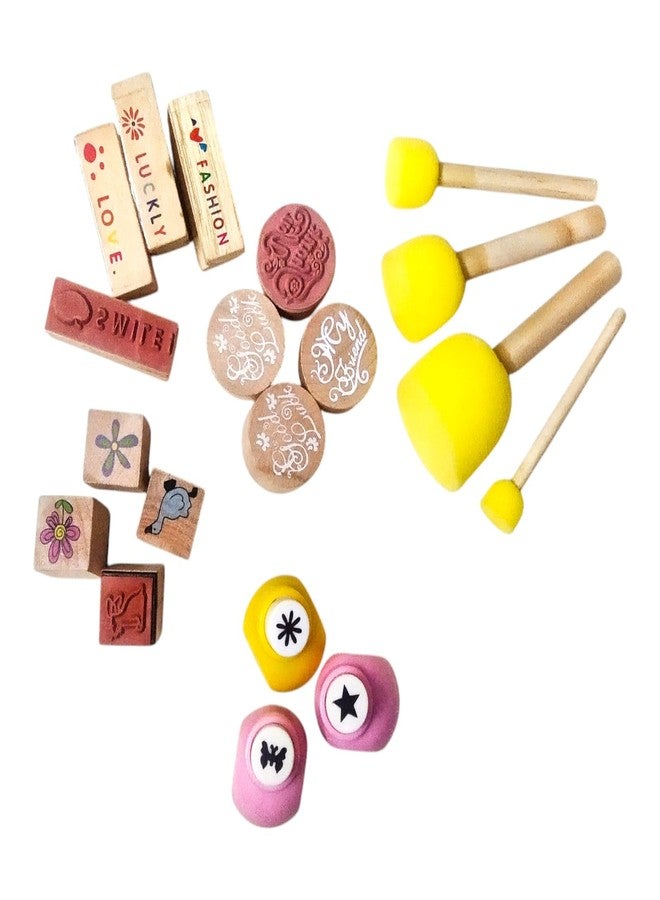 CREATIVE PENCIL Decorative Material DIY Craft Kit with 60pcs Ice- Cream Stick, Googly Eyes,Stamps, Ribbons (DIY Craft KIT 2, Activity Kit for Kids) - Image 1